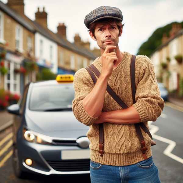 Motorist thinking about bad-driver-insurance