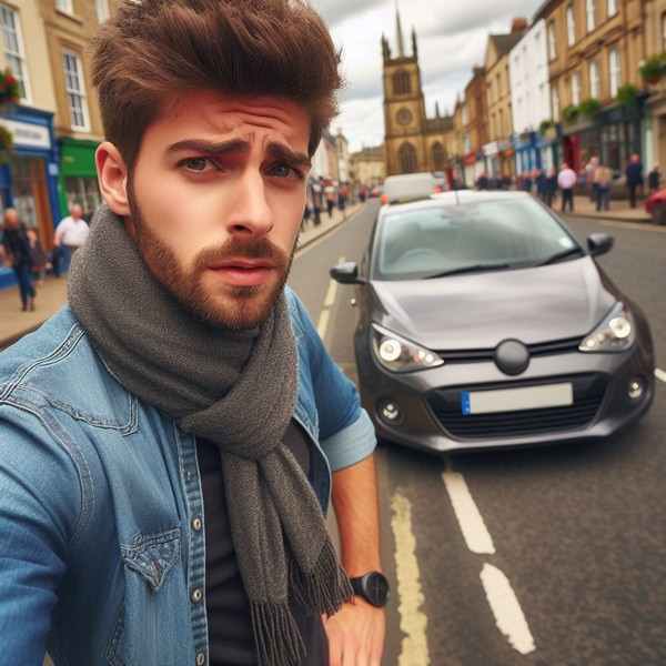 Motorist thinking about caught-driving-without-insurance
